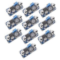 10-pack adjustable step-down regulator modules, blue PCB with capacitors and regulator IC