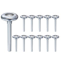 Steel garage door roller kit, silver rollers with stems, 12-piece set