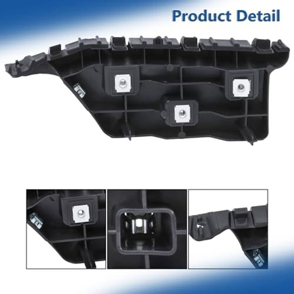 Black plastic front bumper bracket with metal screw studs and molded inner opening