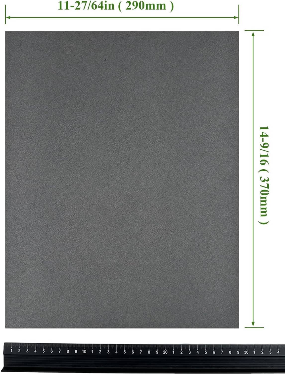 Rectangular dark gray gasket paper sheet with straight edges and uniform surface