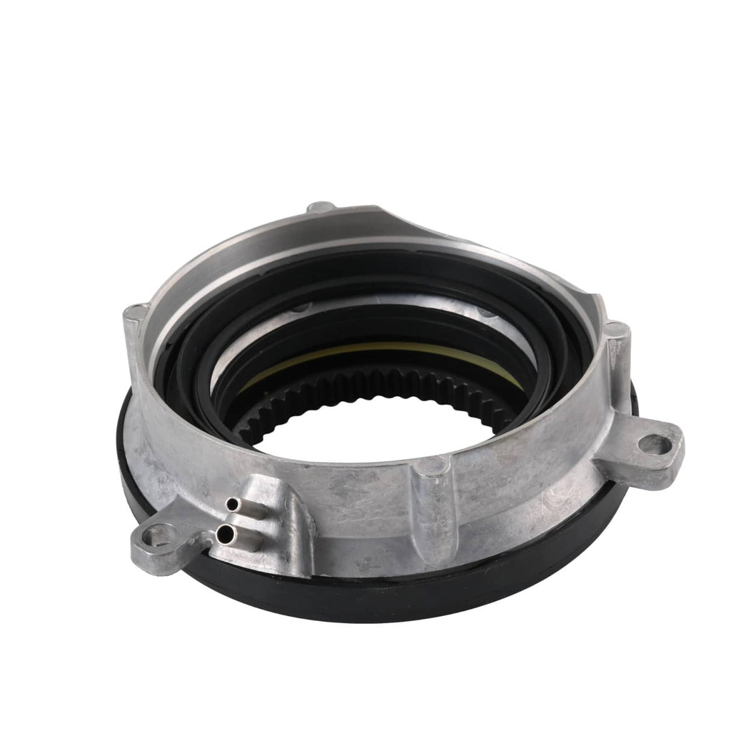 Single 4WD locking hub axle actuator with silver housing and black rubber seal