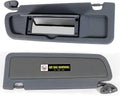 Dark gray sun visor set for 2006-2011 Honda Civic, with mounting clips and warning label