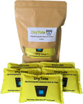 5-pack of yellow rechargeable desiccant packs in pouches with blue indicator window.