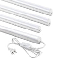 White T5 LED shop light tubes with end caps, power cord, and inline ON/OFF switch