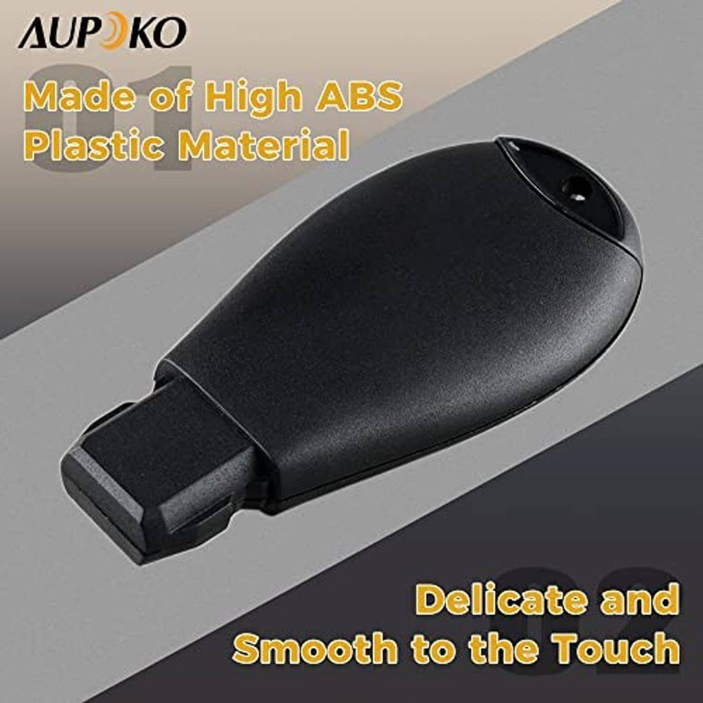 Black key fob shell with smooth textured surface and rear cutout
