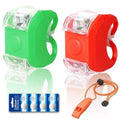 Marine LED bow navigation lights, green and red housings with clear lenses and side clips