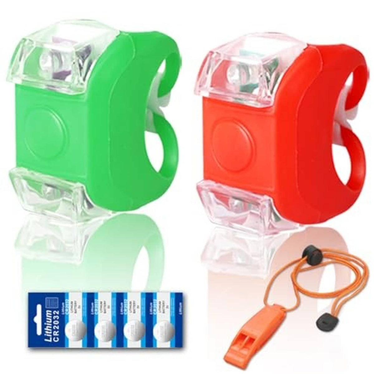 Marine LED bow navigation lights, green and red housings with clear lenses and side clips