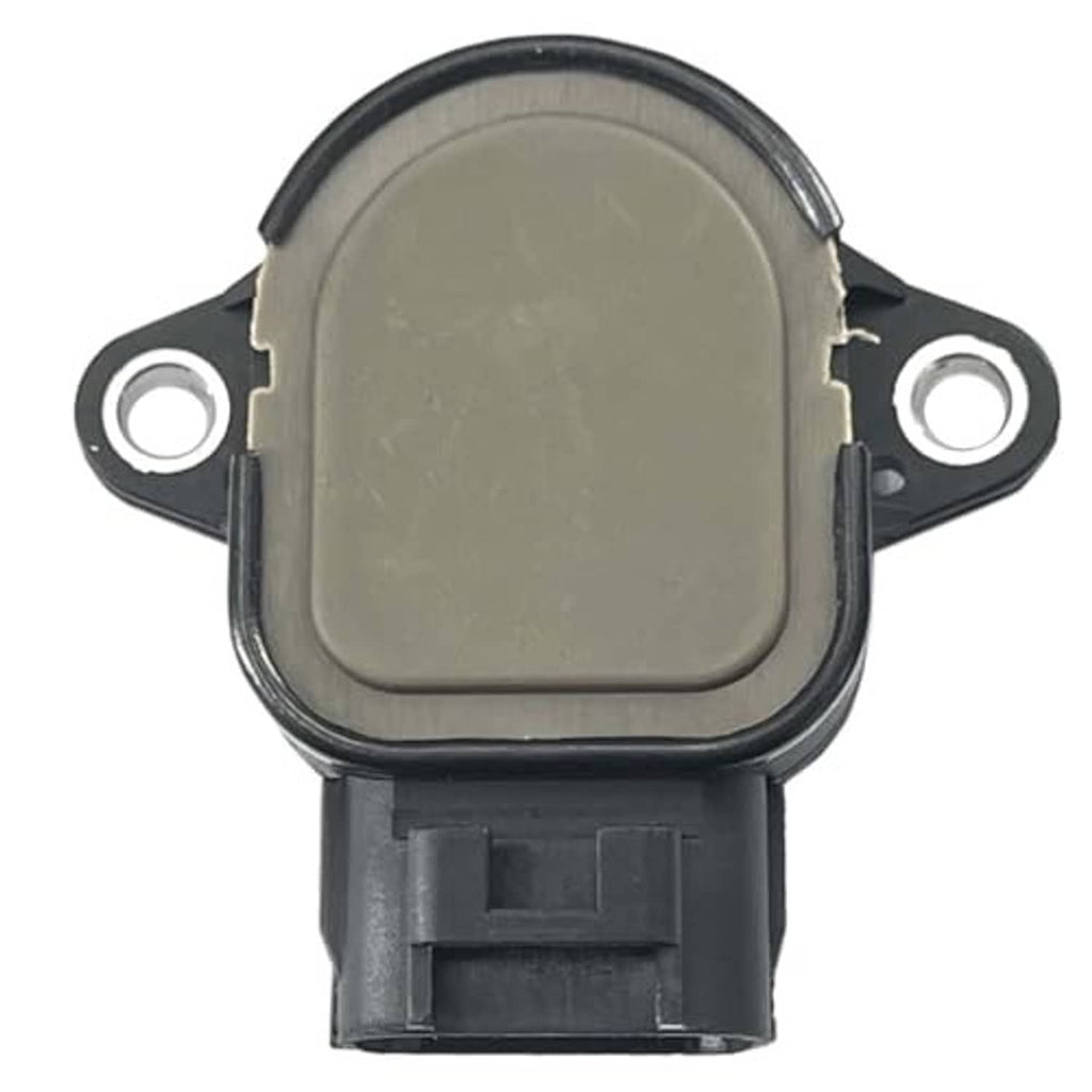 Throttle position sensor (TPS) top view with oval cap, circular seal area, and mounting holes