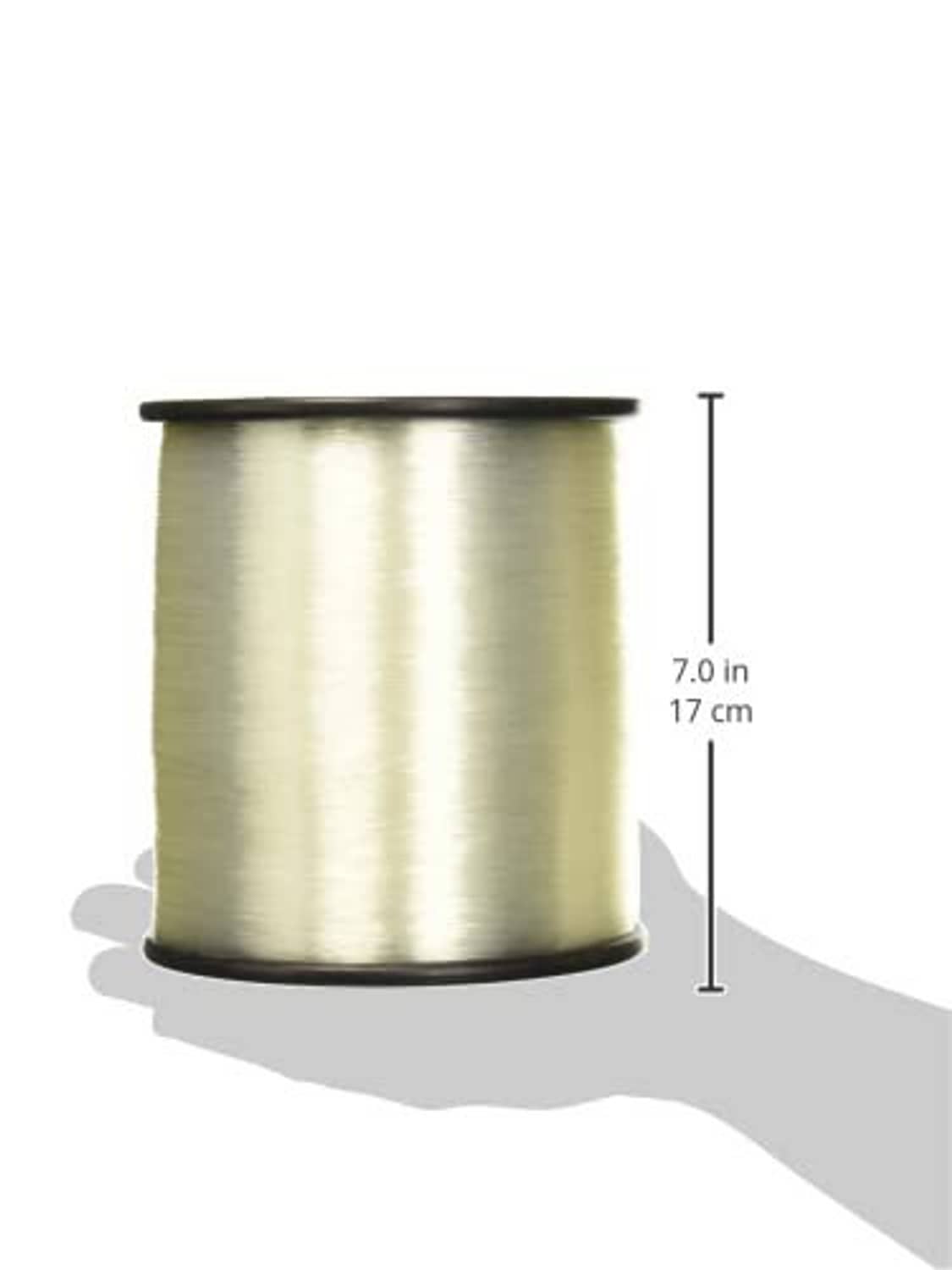 Clear fishing line spool height 7.0 in (17 cm), light tan line