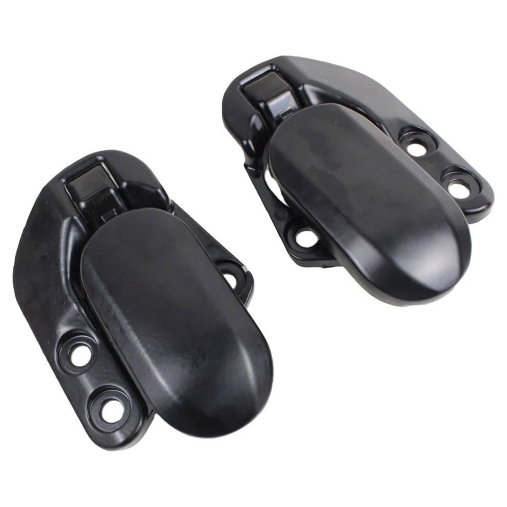 Pair of soft-top convertible roof latch locks, black with mounting holes
