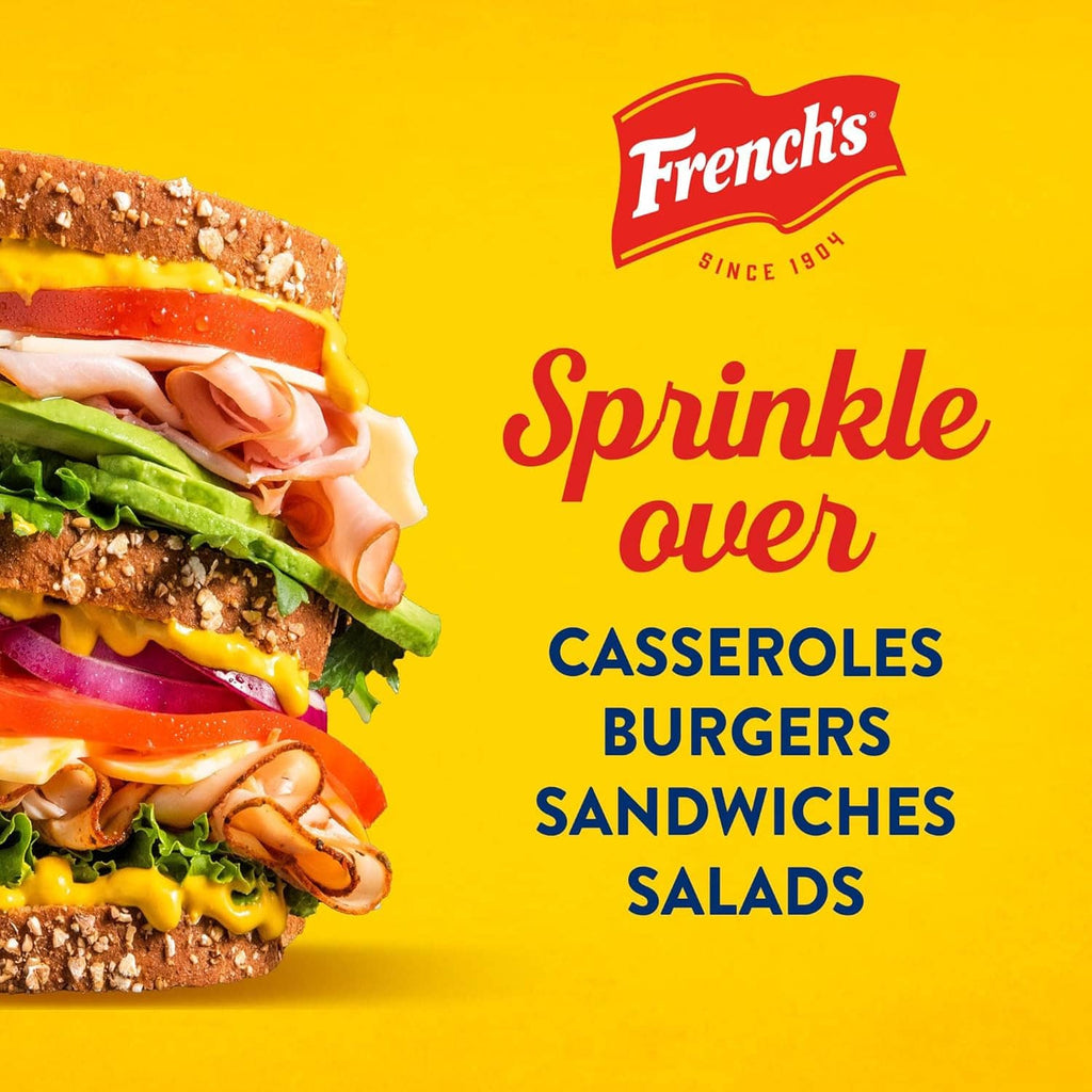 French's Sprinkle over graphic for casseroles, burgers, sandwiches, and salads