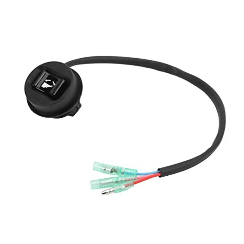 Black trim tilt switch with red/blue wires and three clear terminal ends
