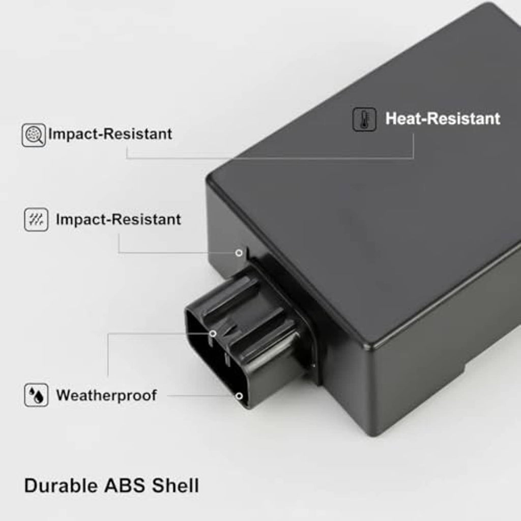 Durable CDI ignition box with side plug connector, dark gray housing
