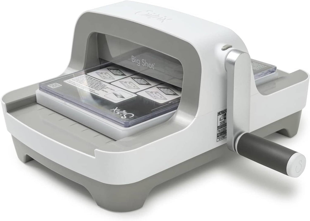 White 6-inch die-cutting and embossing machine with open platform and side handle