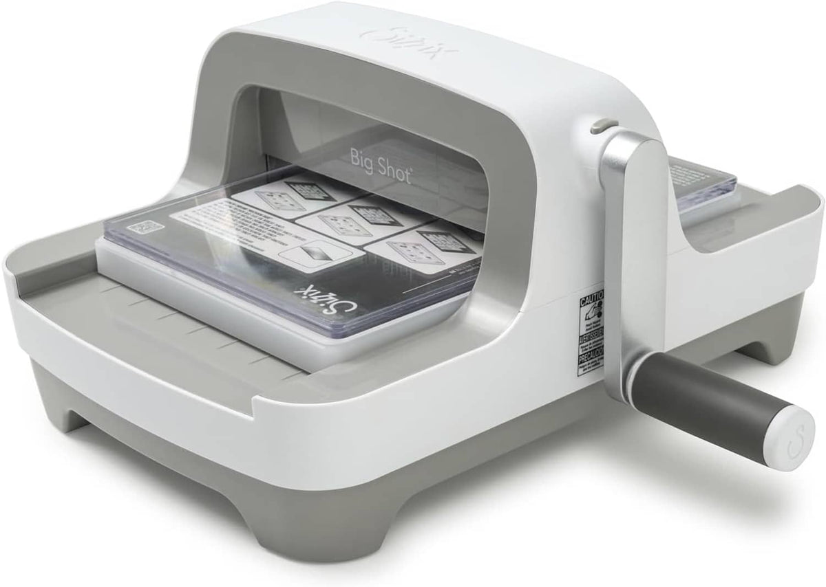 White 6-inch die-cutting and embossing machine with open platform and side handle