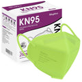 Green KN95 style foldable protective face mask, 5-layer design