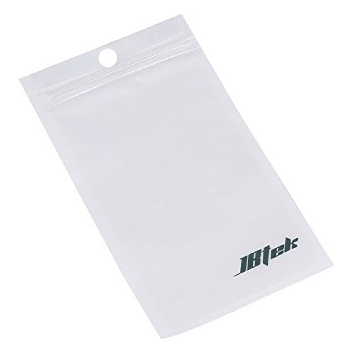 White plastic packaging bag with green logo text, 2-pack