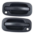 Textured black exterior door handle set with keyhole, two pieces, front and back