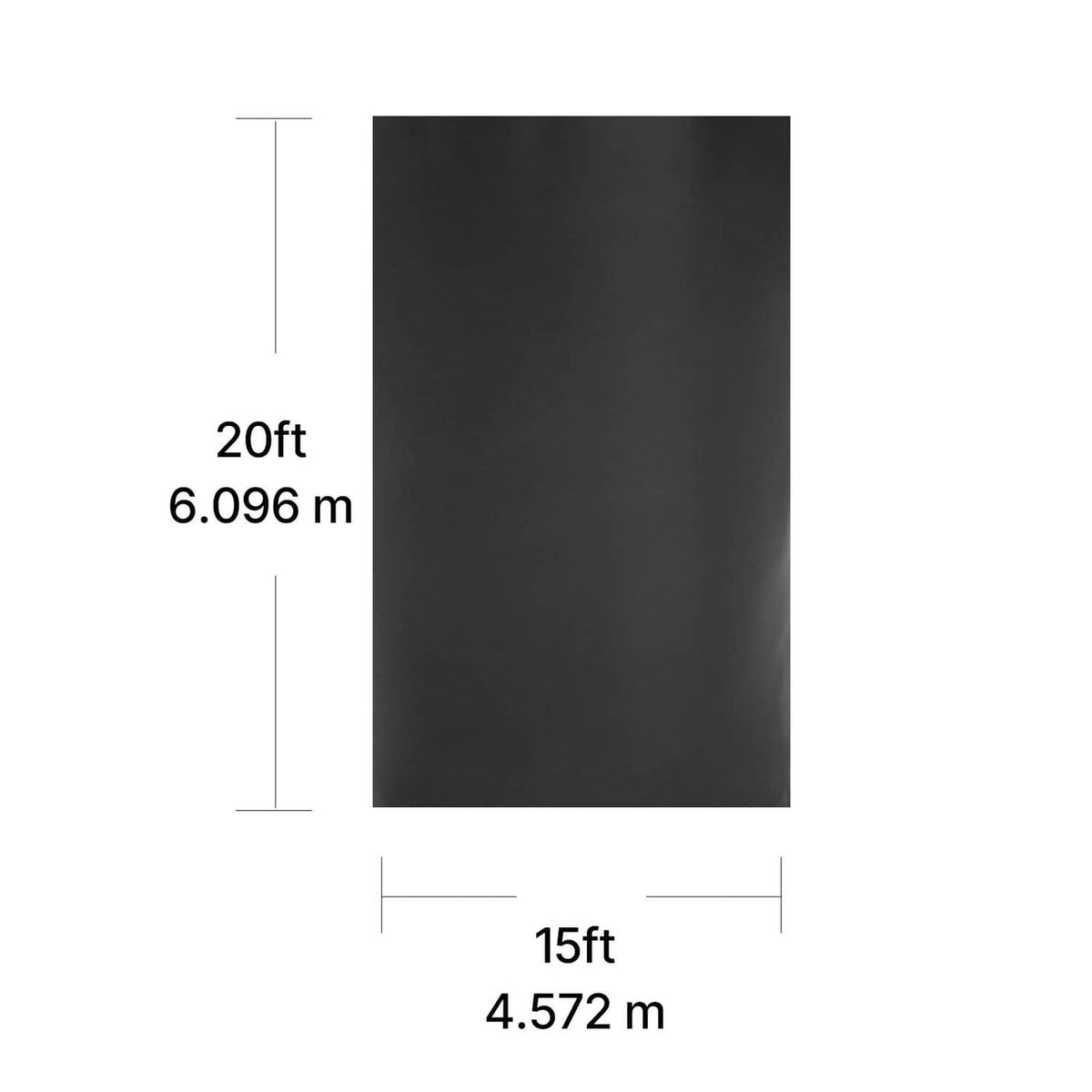 Black rectangular EPDM rubber sheet shown with length and width markers