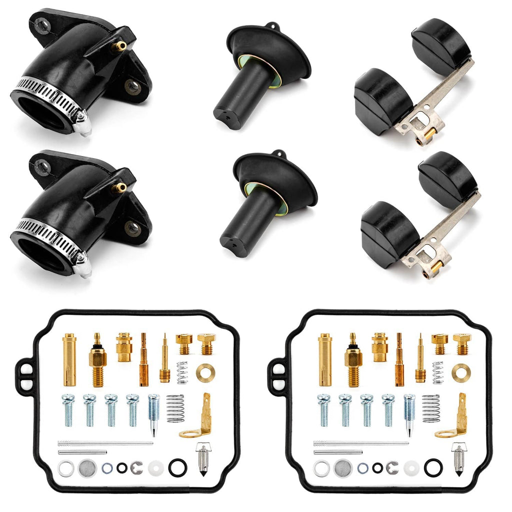 Carburetor rebuild kit intake boots and matching metal brackets with hoses