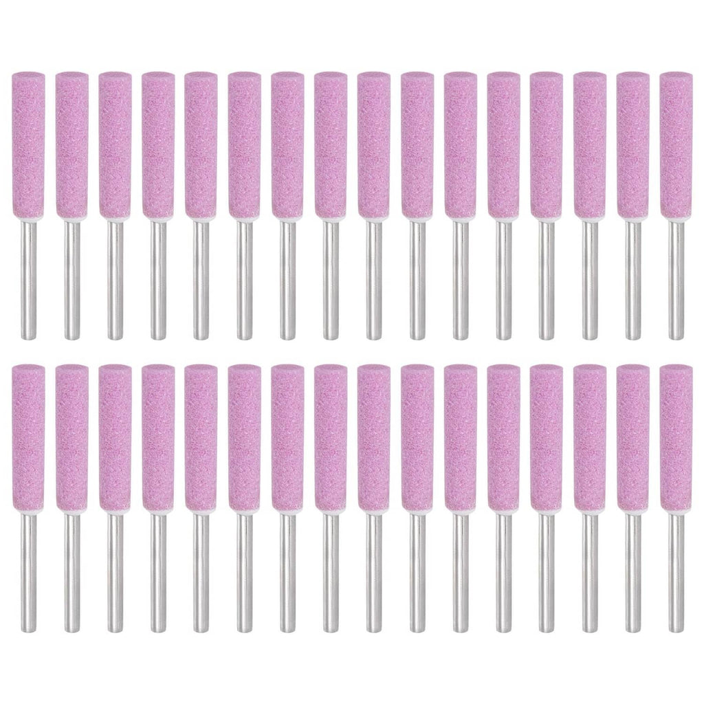 PATIKIL 32 diamond chainsaw sharpener bits with pink abrasive cylinders and metal shanks