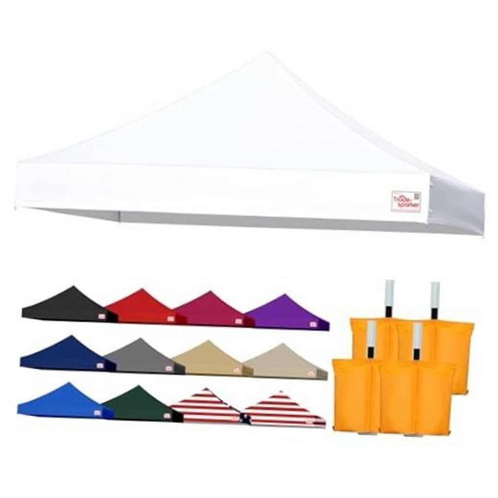 White 10x10 pop-up canopy replacement top with side panels and D-rings