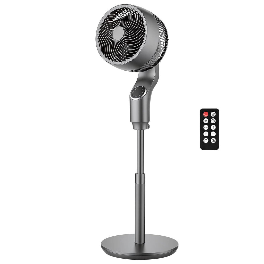 9-inch pedestal fan with oscillating head and remote control