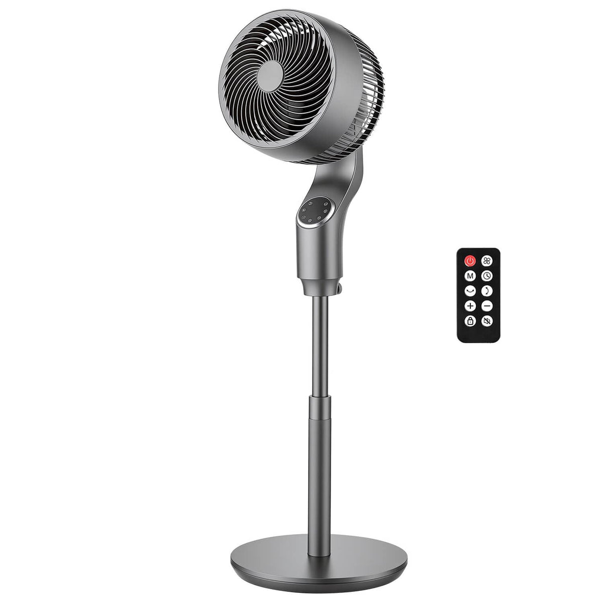 9-inch pedestal fan with oscillating head and remote control