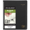 Black AT-A-GLANCE 2027 monthly planner with tabbed “My Month” cover and recycled paper text