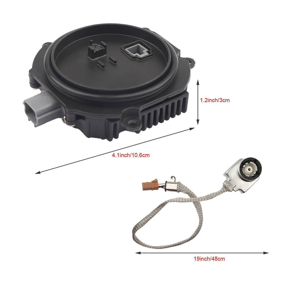 HID ballast igniter module with wiring harness and D2S bulb holder with socket