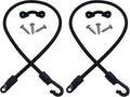 Pair of black deck-mount rod strap holders with mounting screws
