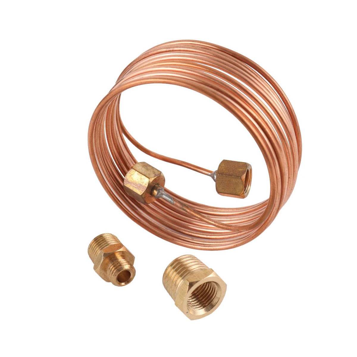 Copper tubing with brass connector fittings and small adapters