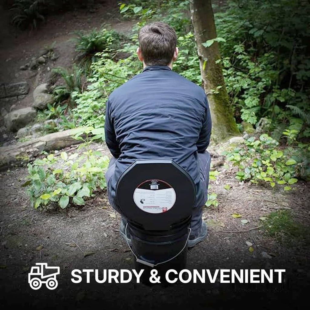 Black toilet lid with hinged seat and circular opening