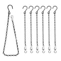 6-piece black hanging plant chain set with S hooks and linked metal links, about 25 in