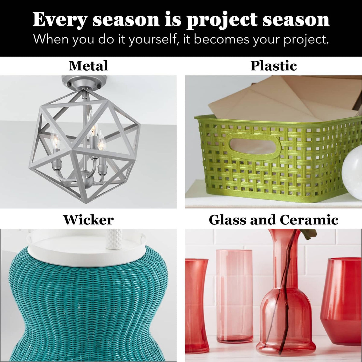 Stained glass aerosol paint compatibility for metal, plastic, wicker, glass, and ceramic