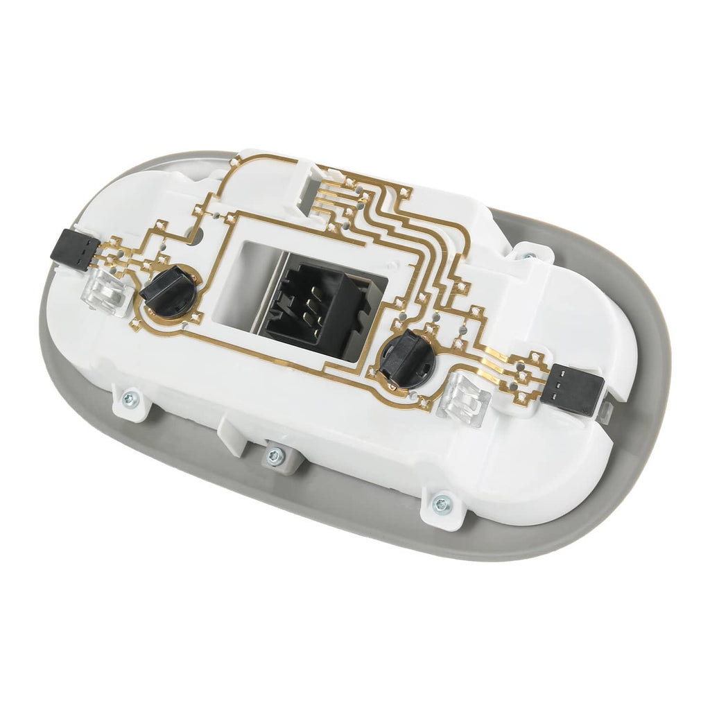 Overhead console LED light underside with circuit board connectors and mounting posts