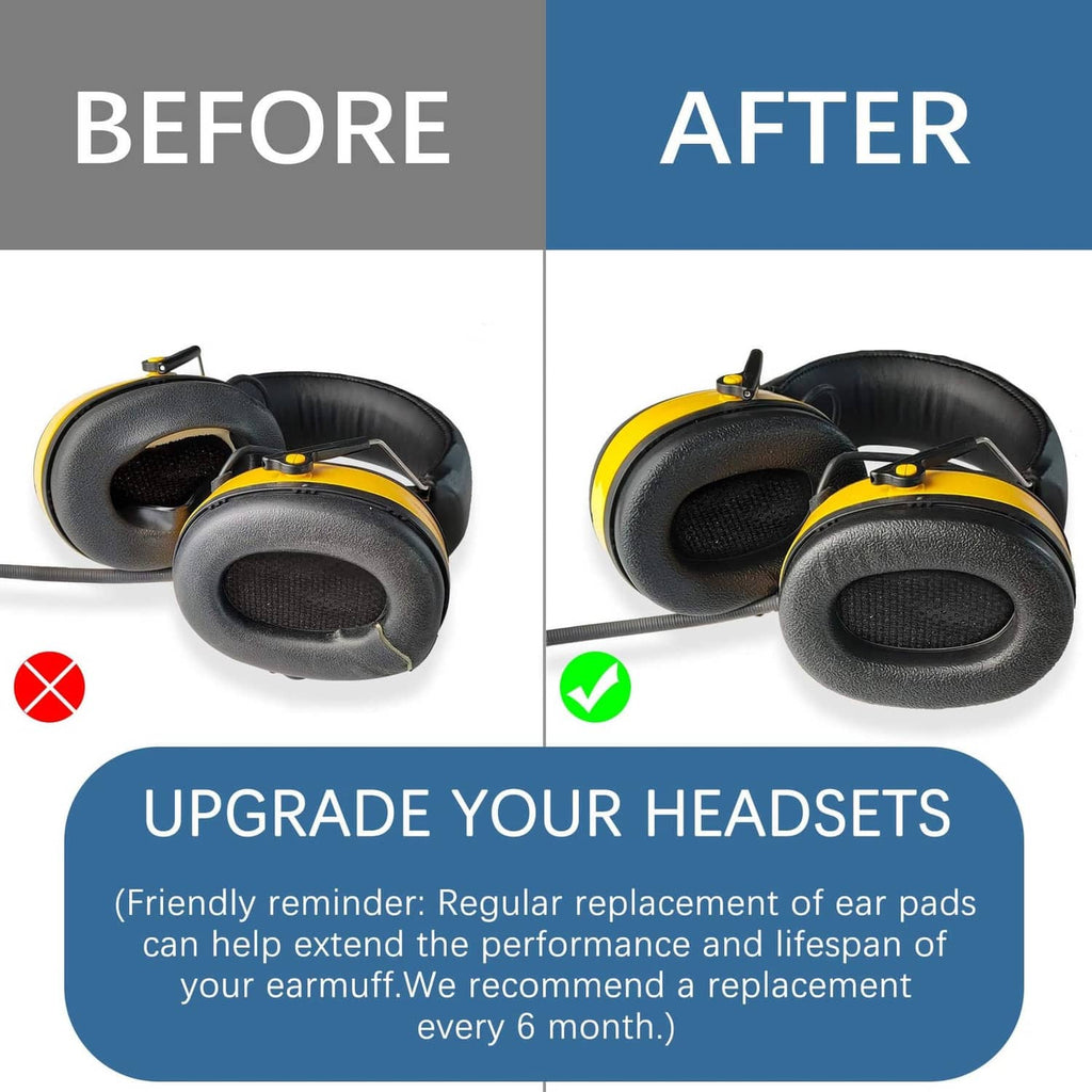 Black foam replacement ear pads for an over-ear headset