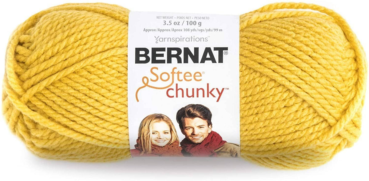 Three-pack chunky acrylic yarn, glowing gold color balls
