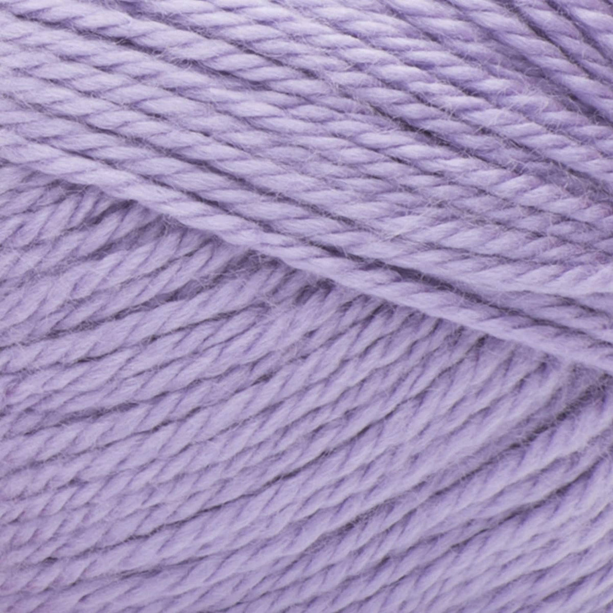 Lavender acrylic yarn close-up with smooth twisted strand texture