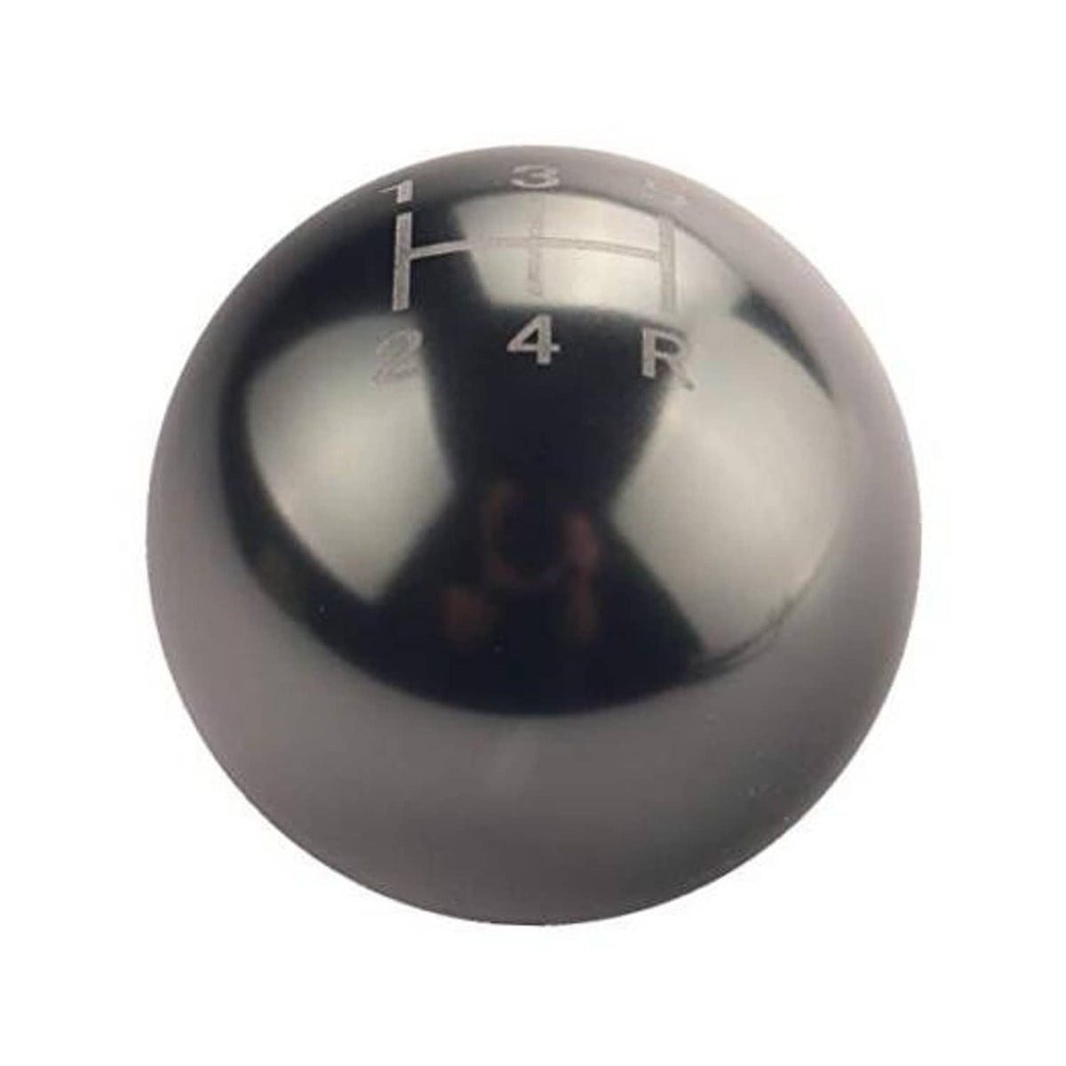 Black 5-speed shift knob with silver gear markings for 2,3,4, R