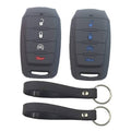 Set of two black silicone key fob covers with key rings and 4-button icons