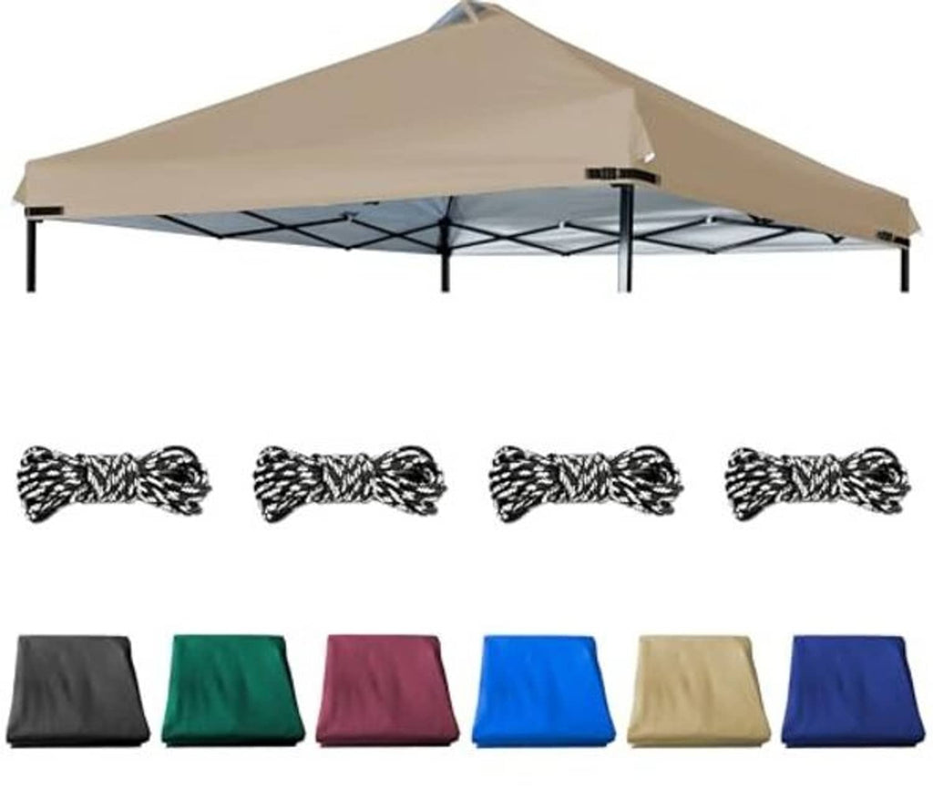 Khaki canopy replacement top with black frame and fabric color options