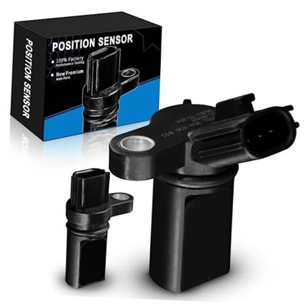 Black camshaft position sensor and small component piece with electrical plug