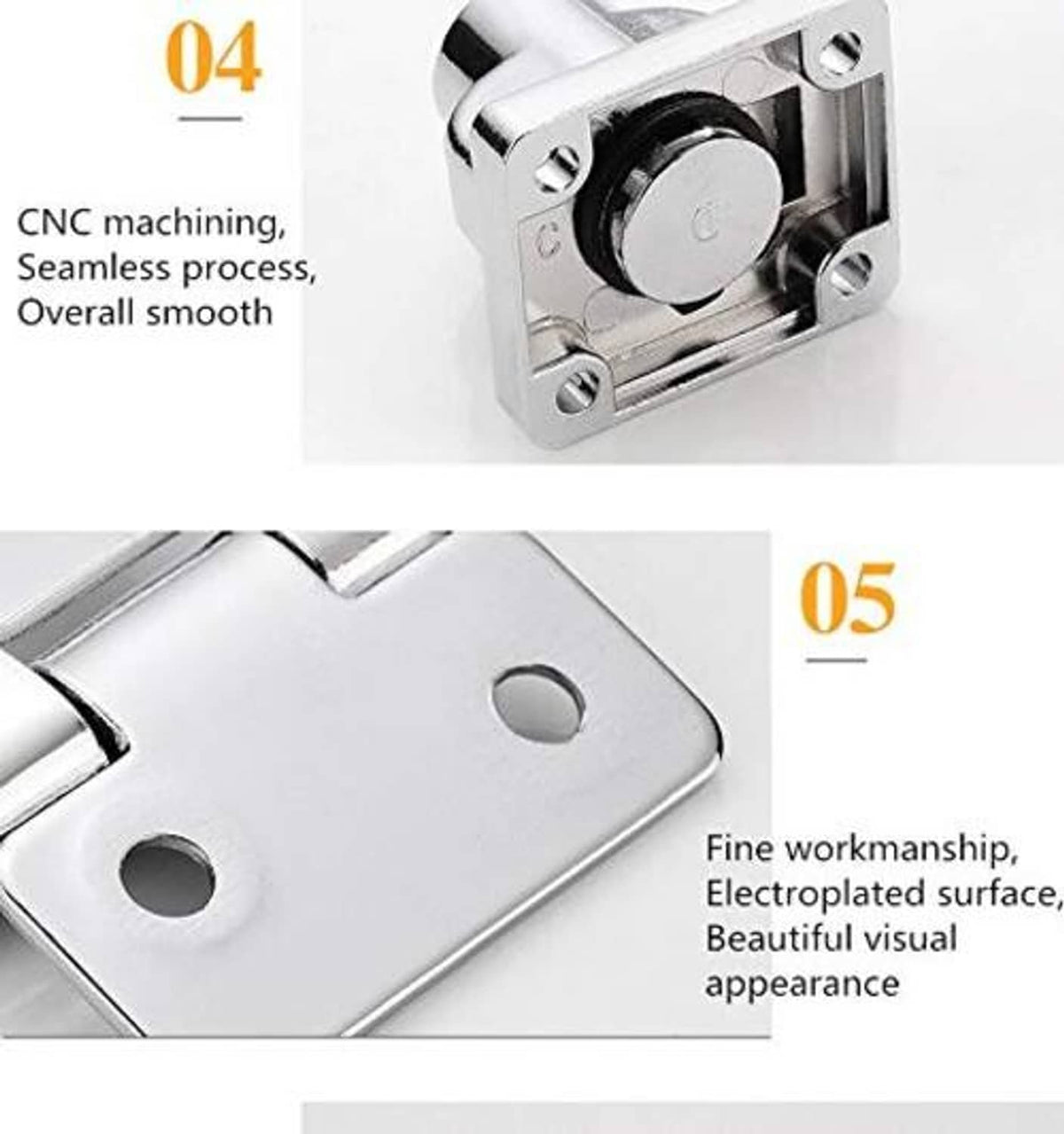 Keyed hasp lock cylinder and faceplate, chrome-silver finish