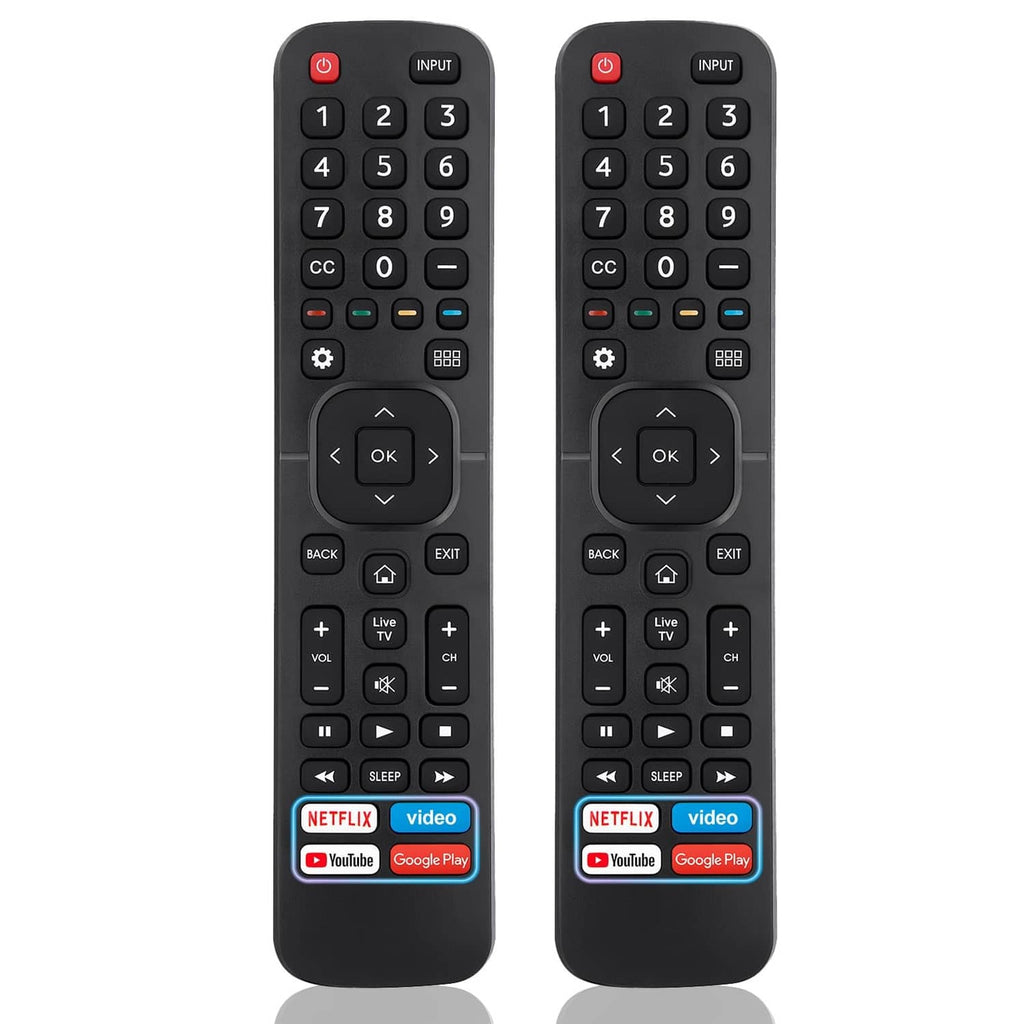 Black TV remote control (2-pack) with number pad, OK button, and Netflix shortcut keys