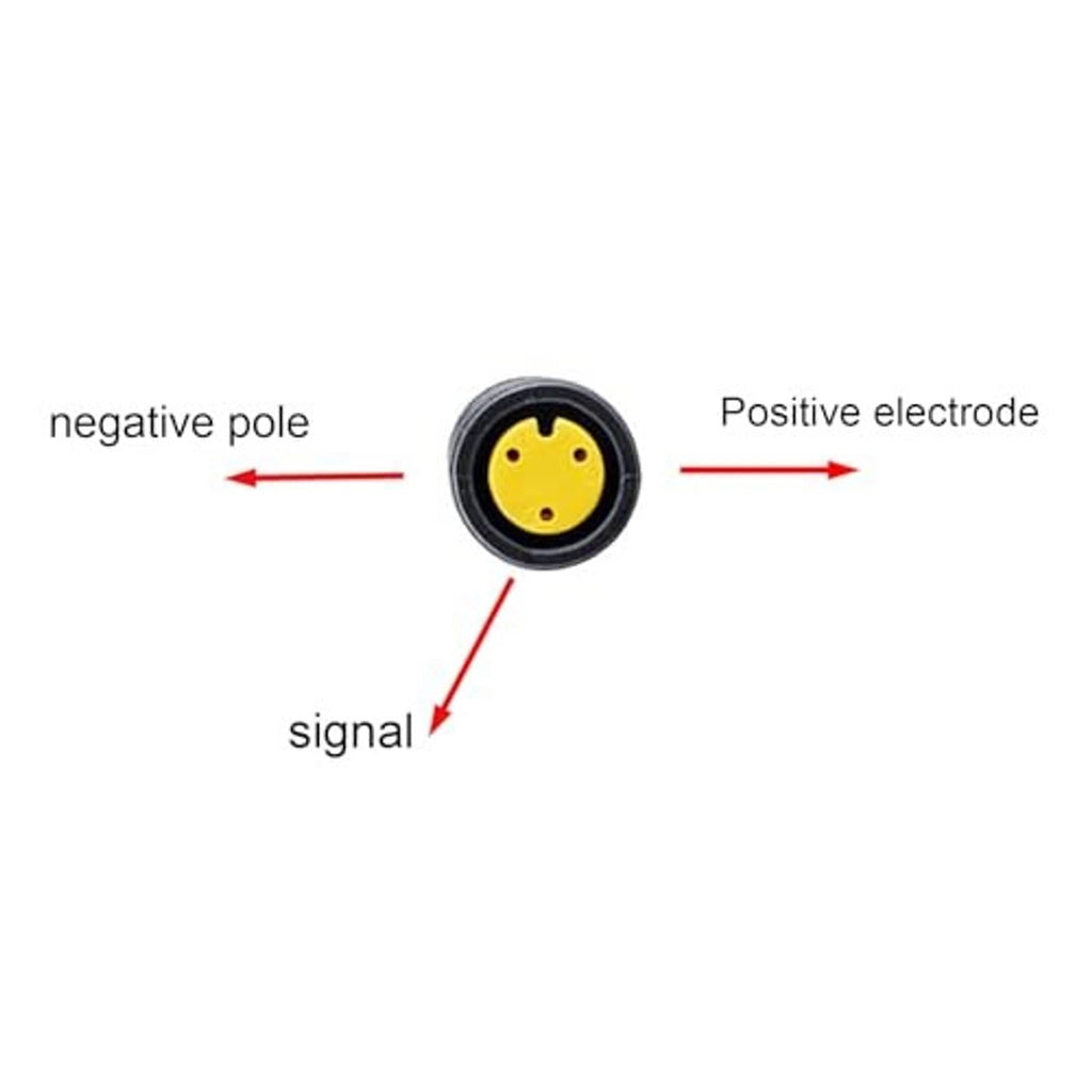 Electric bike throttle connector with yellow signal contacts and cable wires