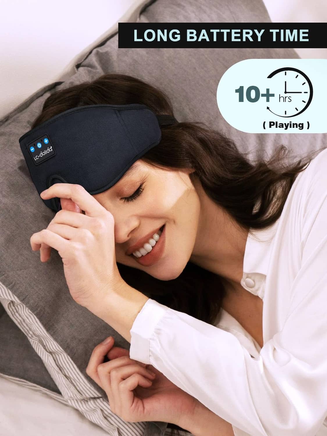 RivetOak LC-dolida Sleep Headphones, 3D Mask 1 Count (Pack of 1), Black 3d