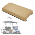 Tan front seat bottom cushion for golf cart, rectangular foam pad with black trim