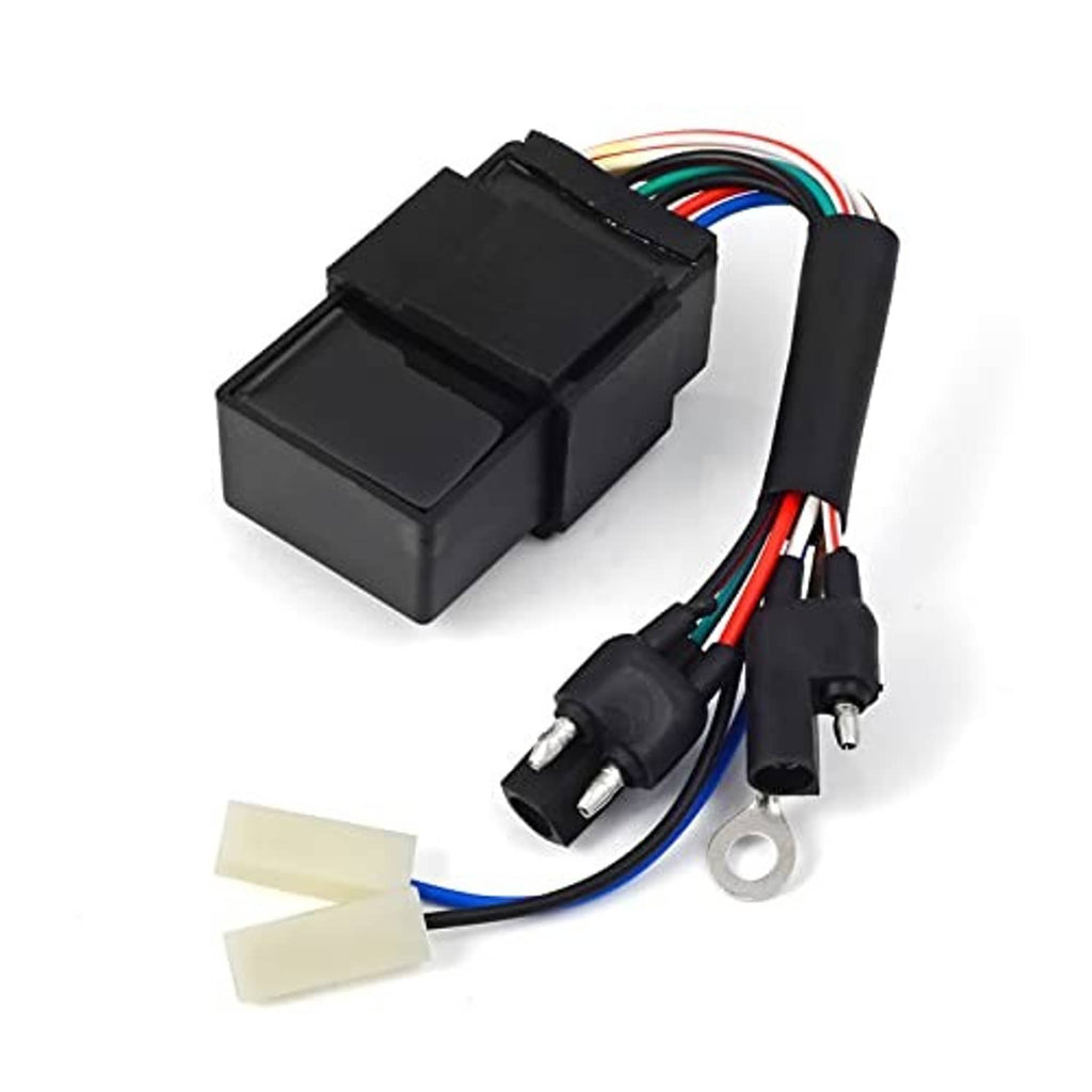 Ignition coil and CDI box module with black connector and multi-color wire leads