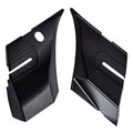 Pair of black plastic windshield wiper cowl end panels, left and right pieces